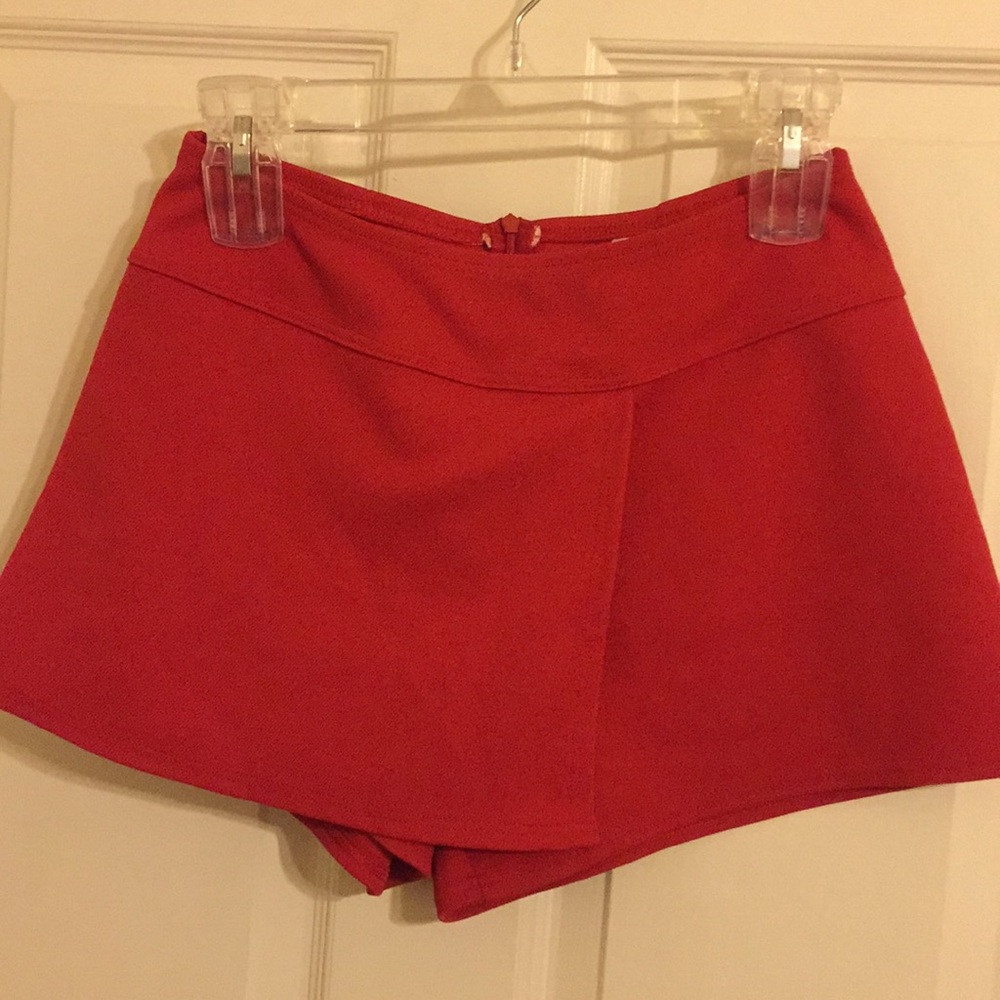 Perfect red dress up shorts